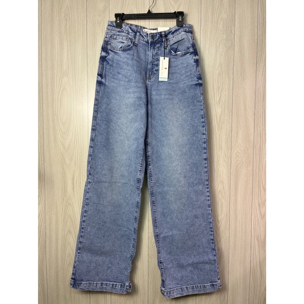 American Tall Luna High Rise Wide Leg Jeans Heritage Faded 29/37 - Picture 2 of 13